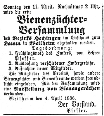 Versammlung 4. April 1886